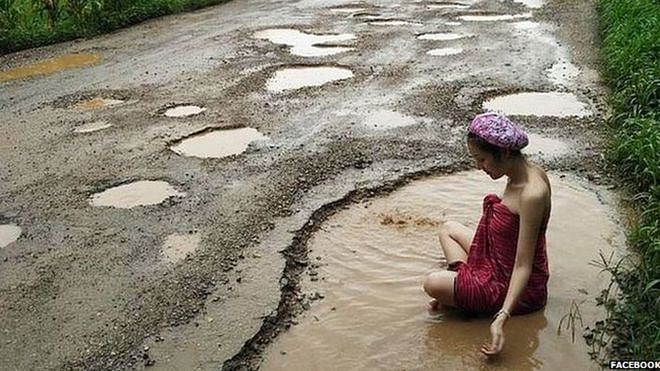 This Bangkok based model took a dip in pothole to make a difference