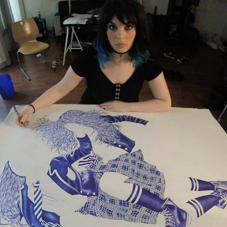Artist helena Uses Simple Ball Pen To Create Art That No Software Can