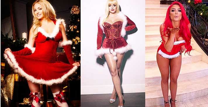 celebrities in their super sexy Santa outfits 
