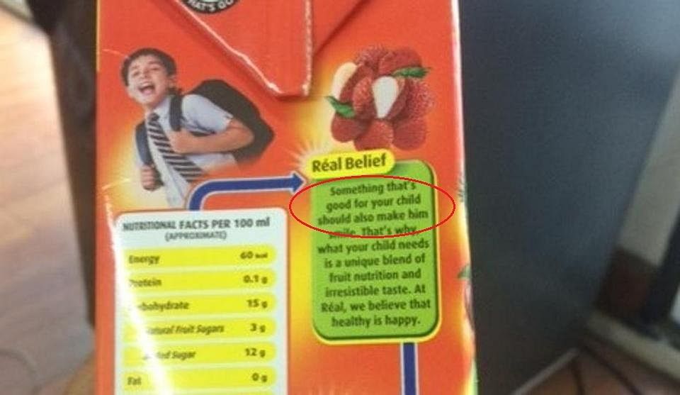 a 9 year old girl made dabur forced to change its cover for its juice packet