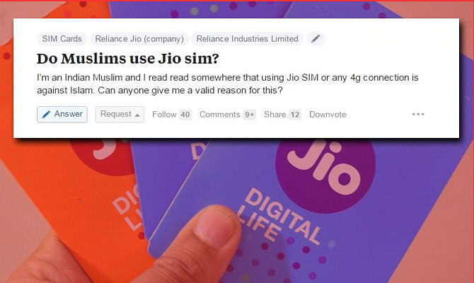 VIRAL Question on Quora, Do muslims use JIO SIM?