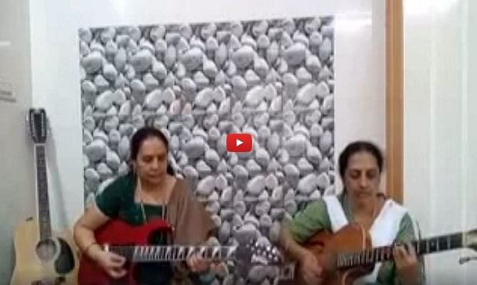 Viral video of two Indian ladies playing electric guitar 