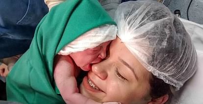 new born baby kisses and hug her mother viral video