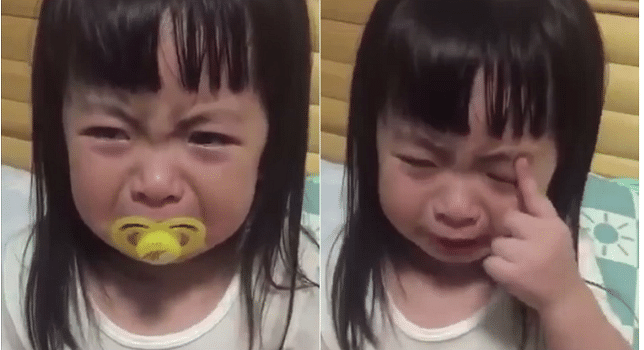 This cute girl DOESN’T WANT to stop crying watch video