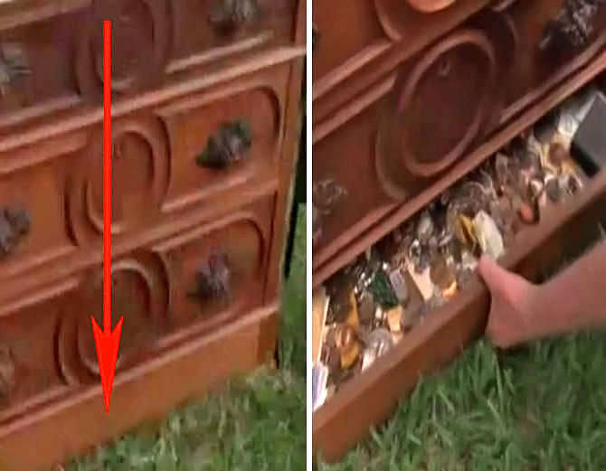 Person buys old drawer and finds valuable treasure inside it 