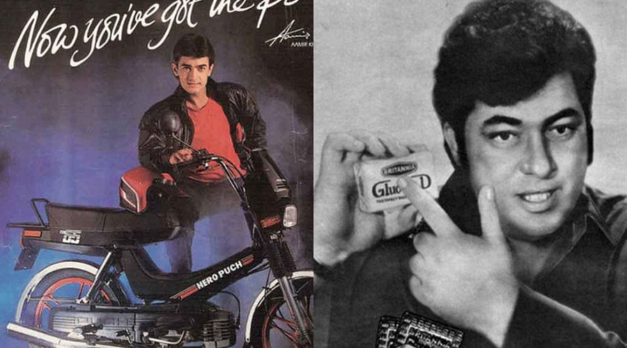 Bollywood star in vintage ad films, pictures 