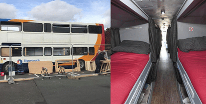 Woman Transforms Double-Decker Bus Into Shelter For Homeless