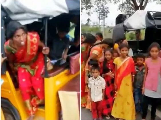 viral video of telangana auto driver who take overcrowded passenger