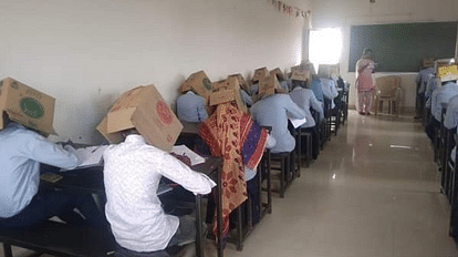 karnataka teacher Makeshifter to stop cheating in exam