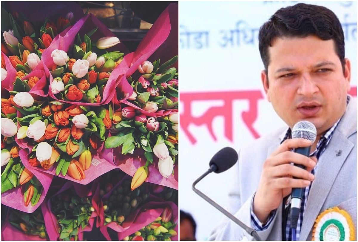 IAS officer wine worth rs 5000 for giving him plastic rapped bouquet