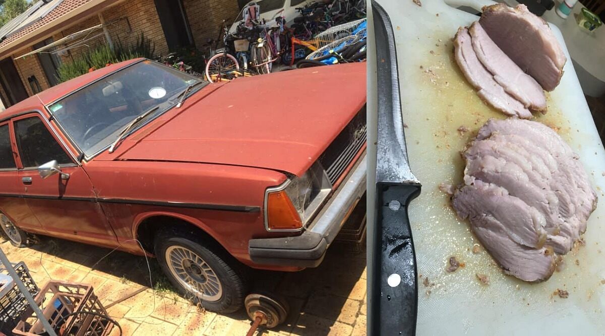 a man roasted meat inside his car in australia