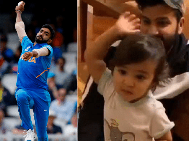 Viral Video Of Rohit Sharma's Daughter Trying To Copy Bumrah Action