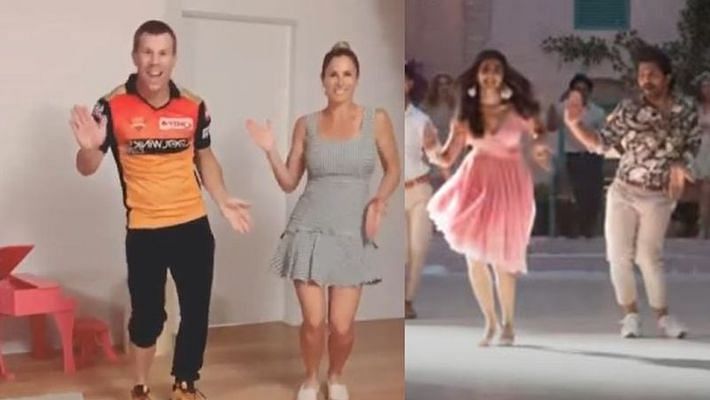 tiktok viral video of david warner who dance with her wife on butta bomma song