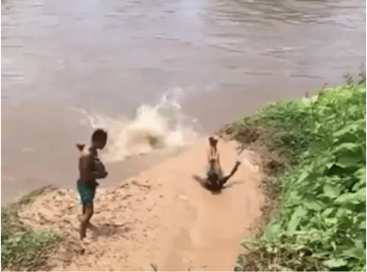 viral video of village children taking bath in river people give hilarious reaction