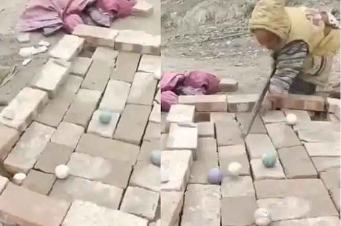 viral video of playing pool with bricks and stone people did hilarious comment on it