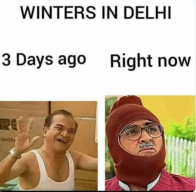 social media reaction delhi winter social media users make hilarious memes on it