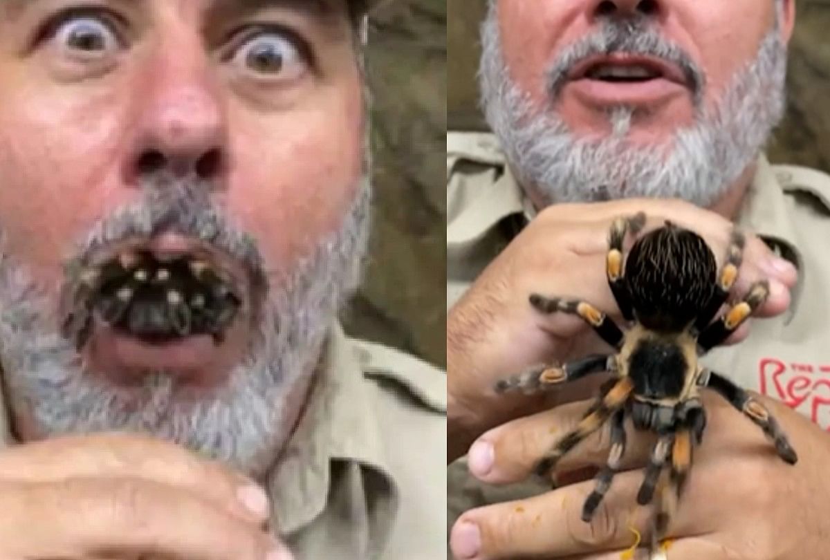 big spider came out of mans mouth you will be scared after watching the video