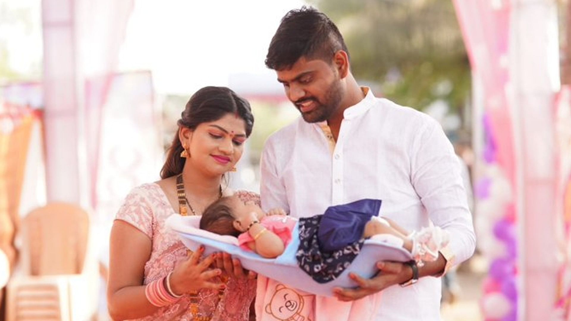 On the birth of a girl child parents welcomed her in a grand way