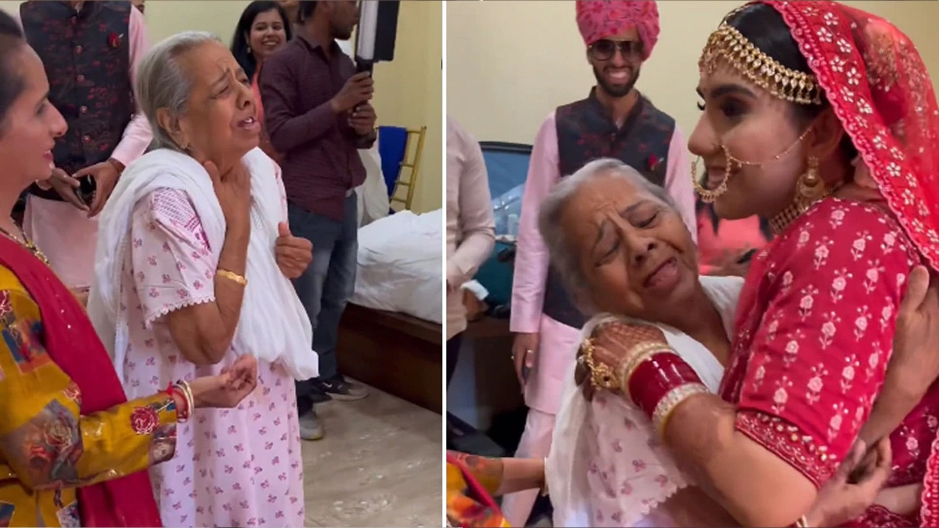 Bride Video Grandmother becomes emotional on granddaughters farewell heart touching video in going viral