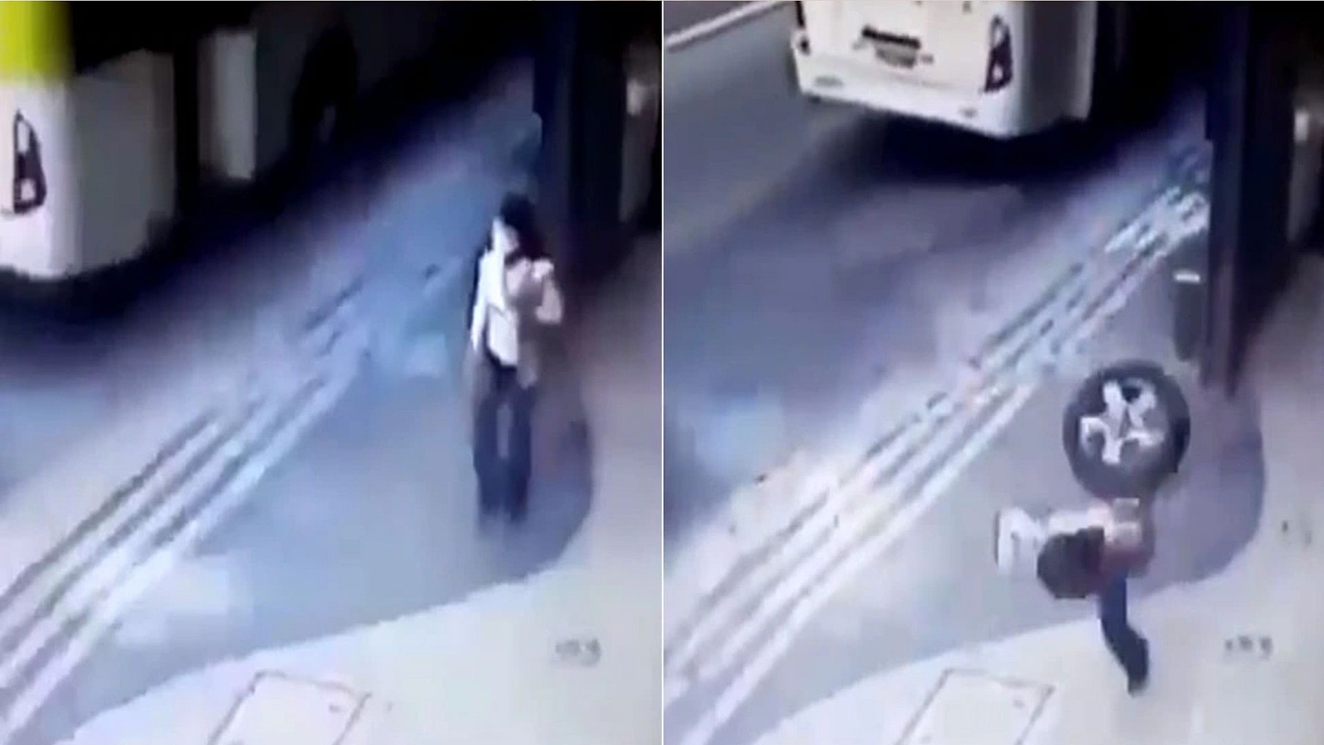 Horrible Road Accident happened with a girl walking on the roadside Video went viral