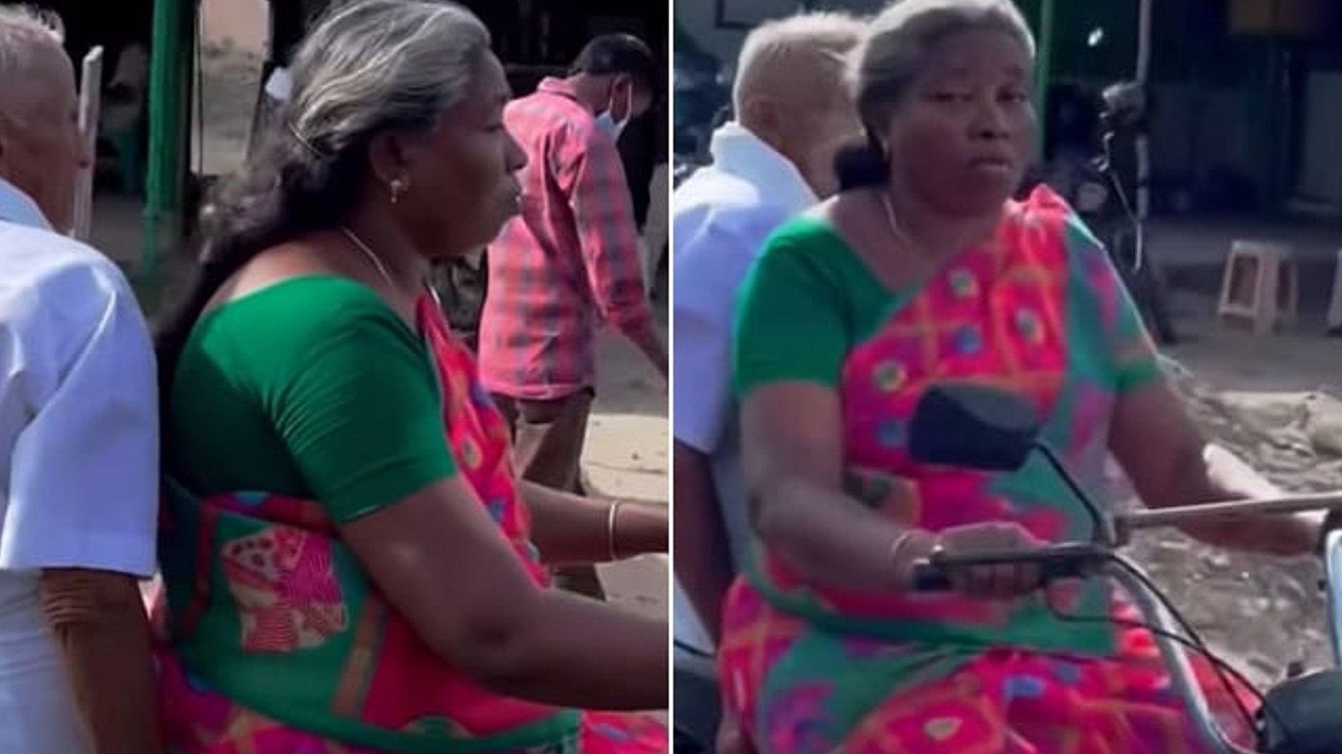 Aunty rides uncle on bike wins hearts of people, video goes viral on internet