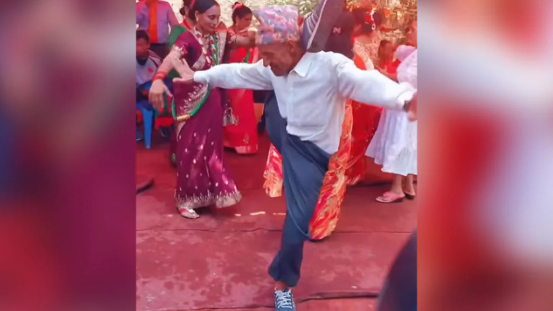 Funny Dance Video Man Perform Yoga Dance In Function by putting his feet on his shoulder