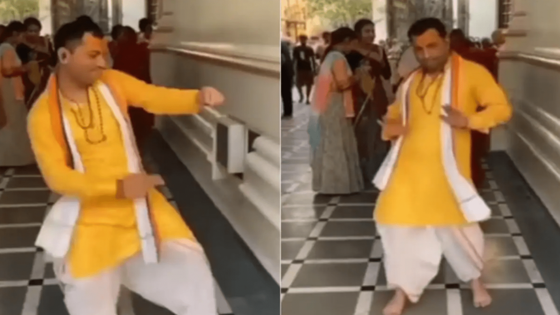 Pandit Ji Dancing On Calm Down Song video went viral on social media