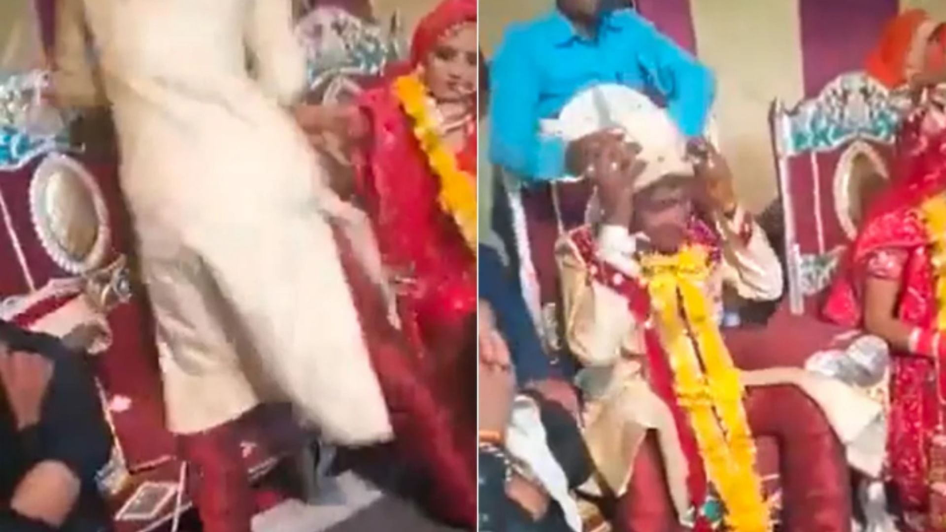 viral wedding video jija  did such a joke the groom get angry slapped and kicked