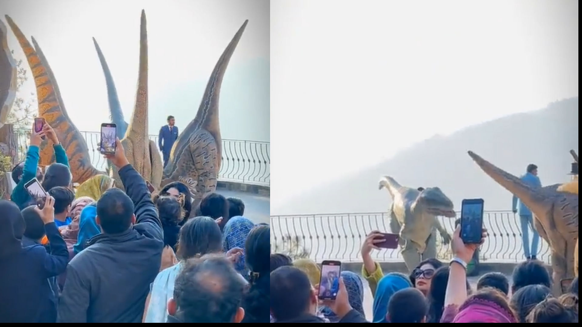 Pakistan amusement park video goes viral on social media dinosaurs seen doing dancing on punjabi songs