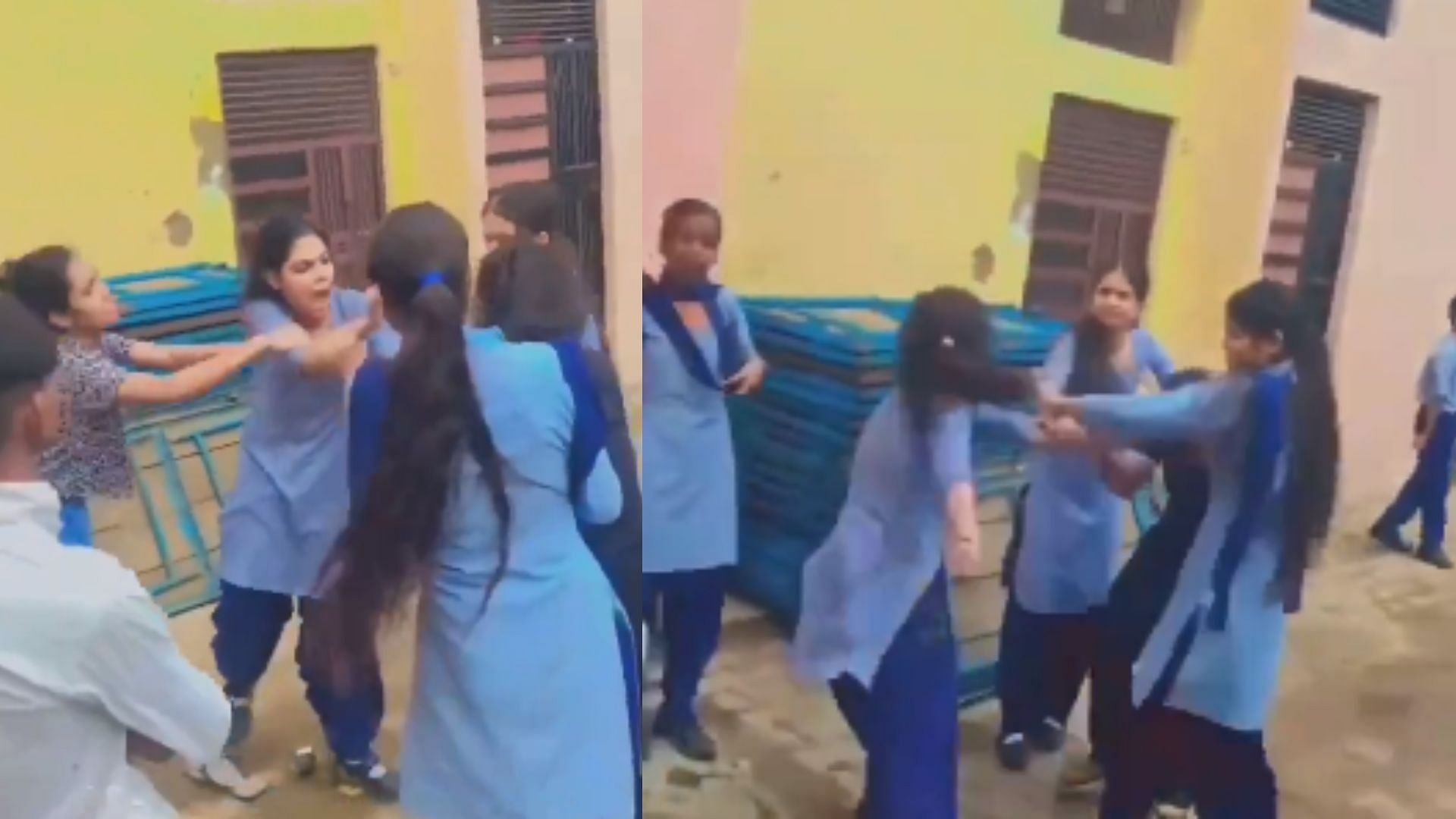 Viral Video School Girls Gang Up To Beat A Single Student