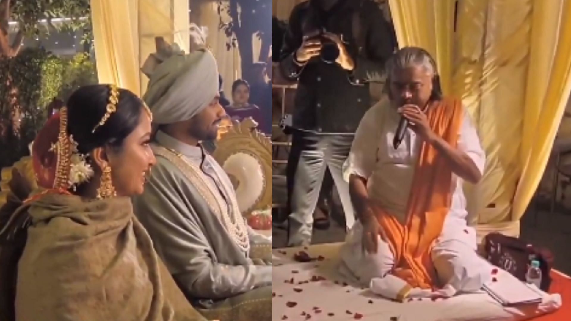 pandit ji sings romantic songs instead of wedding mantras viral video on social media