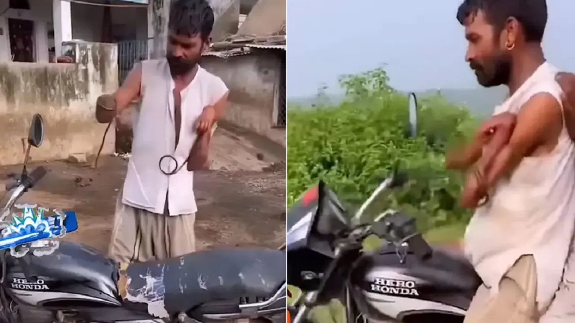 Viral Video: disabled man ride bike with jugaad video goes viral on internet