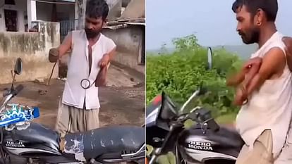 दिव्यांग शख्स ने जुगाड़ से चलाई बाइक