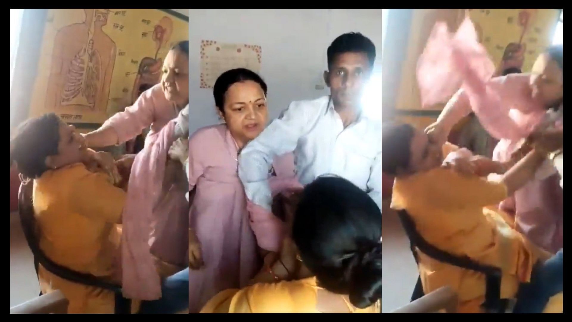 UP agra school fight between female principal and teacher video viral on social media