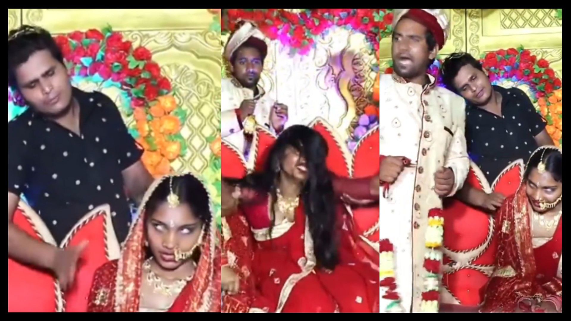 Wedding video bride turns into manjulika scaring groom video goes viral on social media