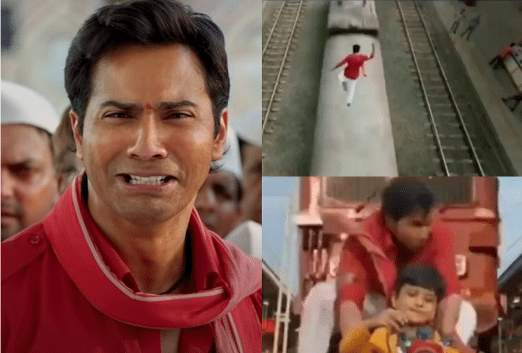 Coolie No Netizens Troll Varun Dhawan Baby Saving Train Scene