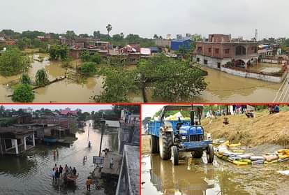खौफ: शहरी इलाकों में भी भरा बाढ़ का पानी, कई मकानों का डूब चुका है एक मंजिल, दहशत में हैं लोग Flood of Gorakhpur People upset due to flood water filling in city areas