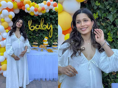 Photos: 'स्लमडॉग मिलेनियर' की एक्ट्रेस फ्रीडा पिंटो ने शेयर की गोद भराई की तस्वीरें, कहा- मैं लकी महसूस कर रही हूं.. Freida Pinto baby shower: Freida Pinto shares glimpse of her baby shower, thanks her sisters