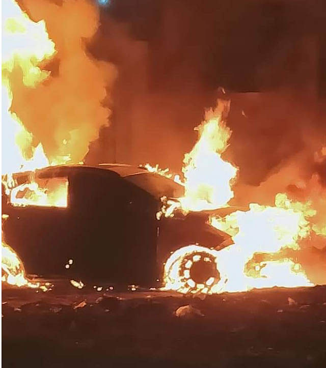 UBI assistant manager's car burnt