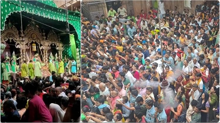 Hindola Mahotsav Celebrates In Banke Bihari Mandir Vrindavan On