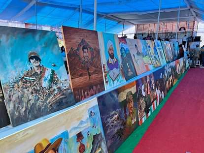कैनवास पर उकेरी कारगिल युद्ध की शौर्यगाथा The valor saga of Kargil war carved on canvas