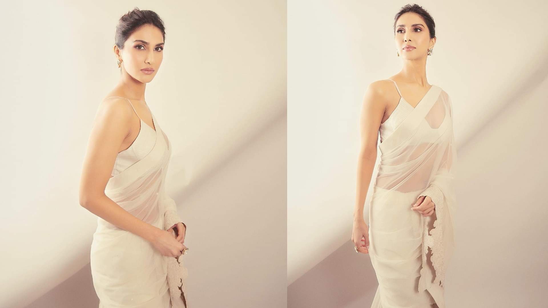 Vaani Kapoor Saree Look: साड़ी में दिखा वाणी कपूर का बोल्ड लुक, देखें अभिनेत्री की तस्वीरें Vaani Kapoor Bold Saree Look Check Out Shamshera Actress Vaani Kapoor Latest Photos