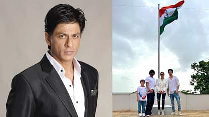 Har Ghar Tiranga: शाहरुख खान ने परिवार के साथ मन्नत में फहराया तिरंगा, गौरी खान ने साझा की तस्वीर Pathaan actor Shah Rukh Khan join Har Ghar Tiranga campaign hoists the flag at Mannat with family