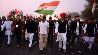 Bharat Jodo Yatra- Congress Leader Rahul Gandhi along with Ashik Gehlot and Sachin Pilot