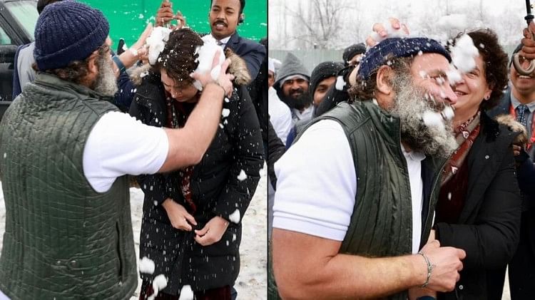 राहुल बोले: अपने या कांग्रेस के लिए नहीं, देश के लिए की भारत जोड़ो यात्रा, जैकेट न पहनने का राज भी बताया बर्फबारी के बीच राहुल और प्रियंका गांधी