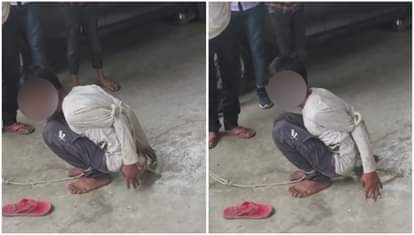 Shahjahanpur: चोरी के शक में किशोर को बांधकर डंडे से पीटा, वीडियो हुआ वायरल Teenager tied and beaten with a stick on suspicion of theft