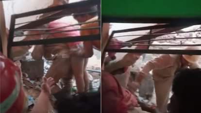 Delhi: दिल्ली के नांगलोई में सिलिंडर में विस्फोट के बाद ढही इमारत, कई लोगों को बचाया गया, आठ घायल A fire call received about a house collapse in Kunwar Singh Nagar Nangloi Road in Jawalpuri delhi