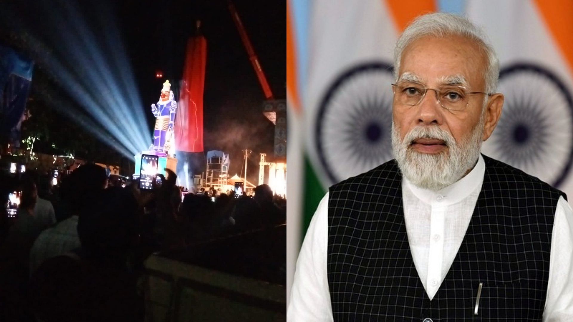 Pm Modi Unveils Feet Tall Hanuman Statue In Punkunnam