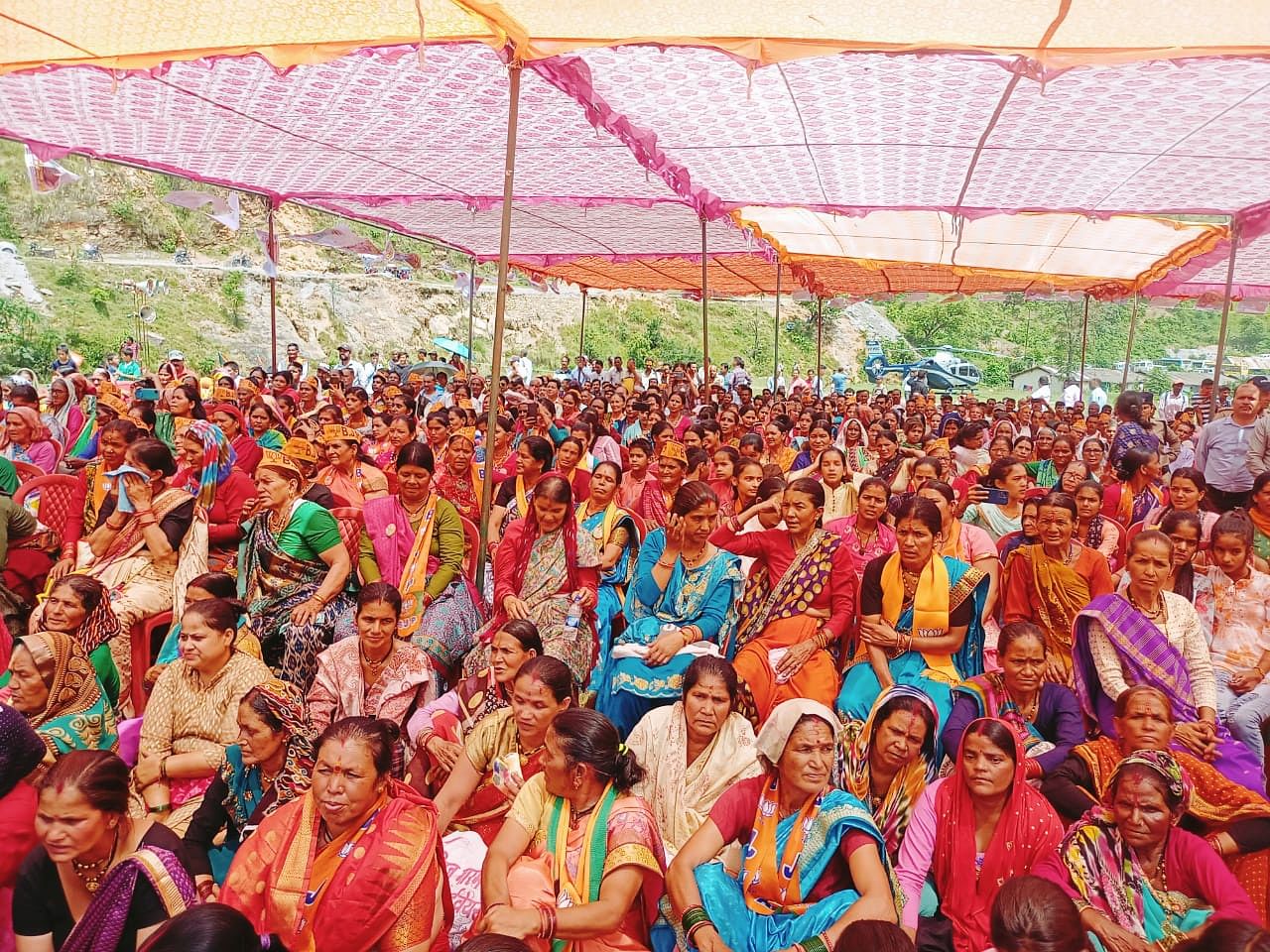 Bageshwar By Election 2023 CM Pushkar singh dhami Public Meeting in Kafligair in support of BJP candidate