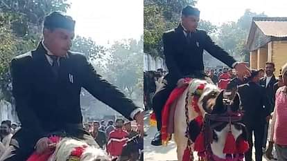 यूपी का टशनबाज छात्र: घोड़ी पर सवार होकर परीक्षा देने पहुंचा, आश्चर्य में पड़ गए सभी..कॉलेज प्रबंधन ने हड़काया UP: Came to appear for examination riding a mare, everyone was surprised
